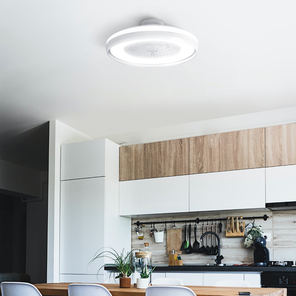 Ventilateur de plafond led cambil blanc