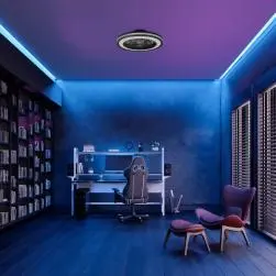 Ventilateur de plafond led gamer noir